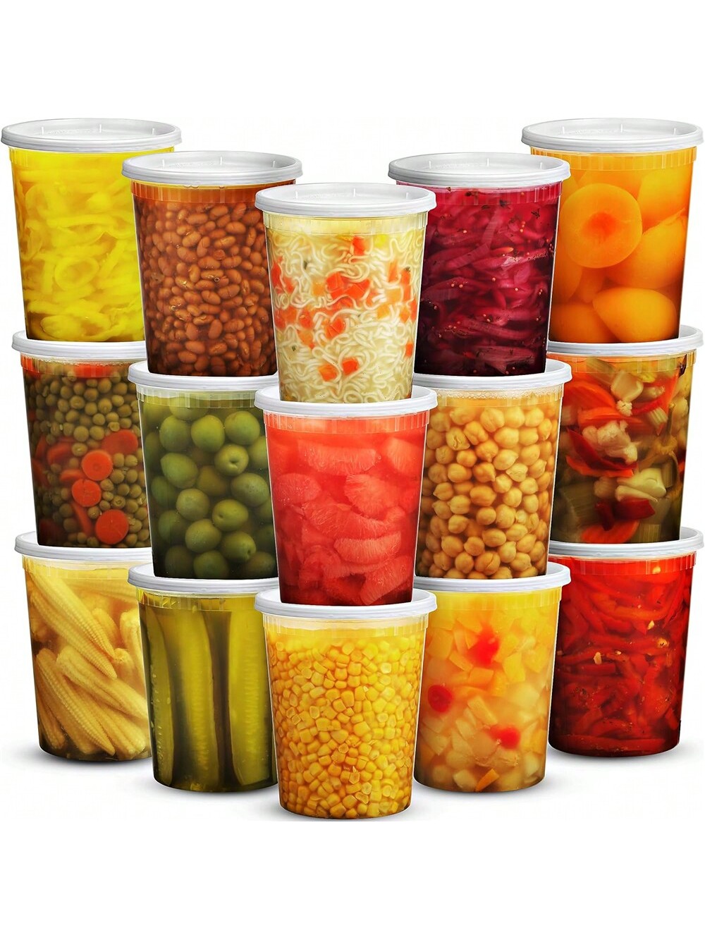 Meal Prep Ideas - ภาชนะบรรจุอาหารสำเร็จรูป24แพ็ค32ออนซ์พร้อมฝาภาชนะเก็บอาหารภาชนะบรรจุอาหารสำเร็จรูปพลาสติกพร้อมฝาน้ำเมือกซุปภาชนะเตรียมอาหาร