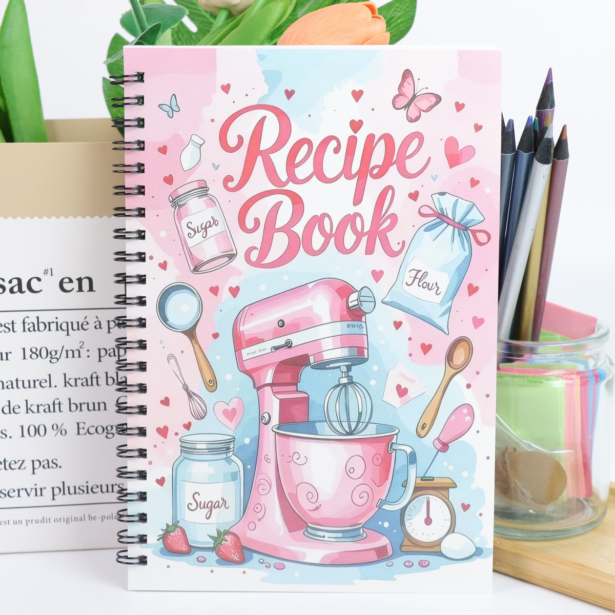 Meal Prep Plan - สมุดสูตรอาหารส่วนตัว - สำหรับการจดบันทึกการวางแผนการเตรียมอาหารประจำวันแบบเขียนด้วยลายมือ การทำขนมสำหรับผู้เริ่มต้น การเดินทาง ครัว