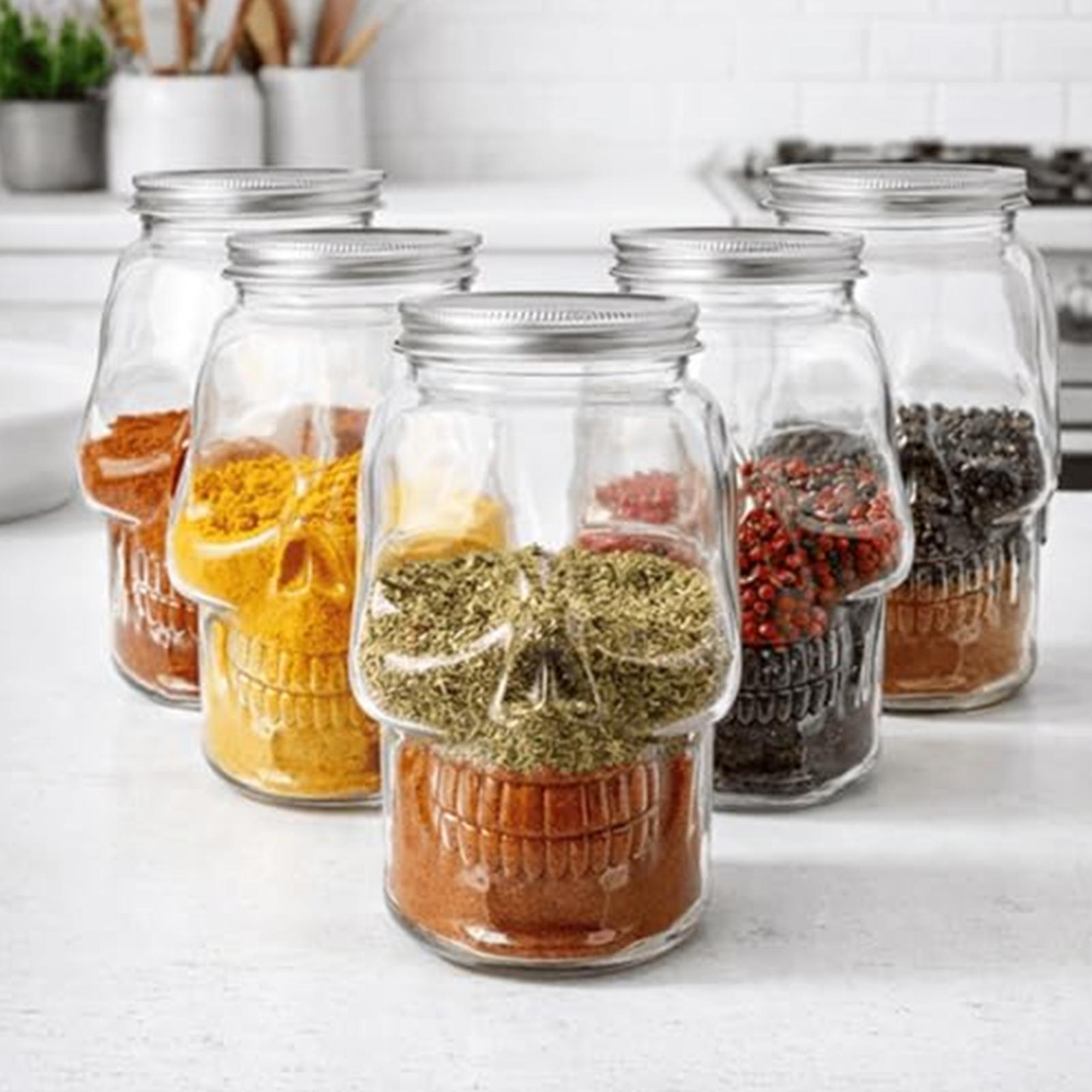 Meal Prep Meal Ideas - ขวดโหลใสทรงกระโหลกพร้อมฝาปิด ปากกว้าง สำหรับเก็บอาหาร อาหารสำเร็จรูป สลัด แยม