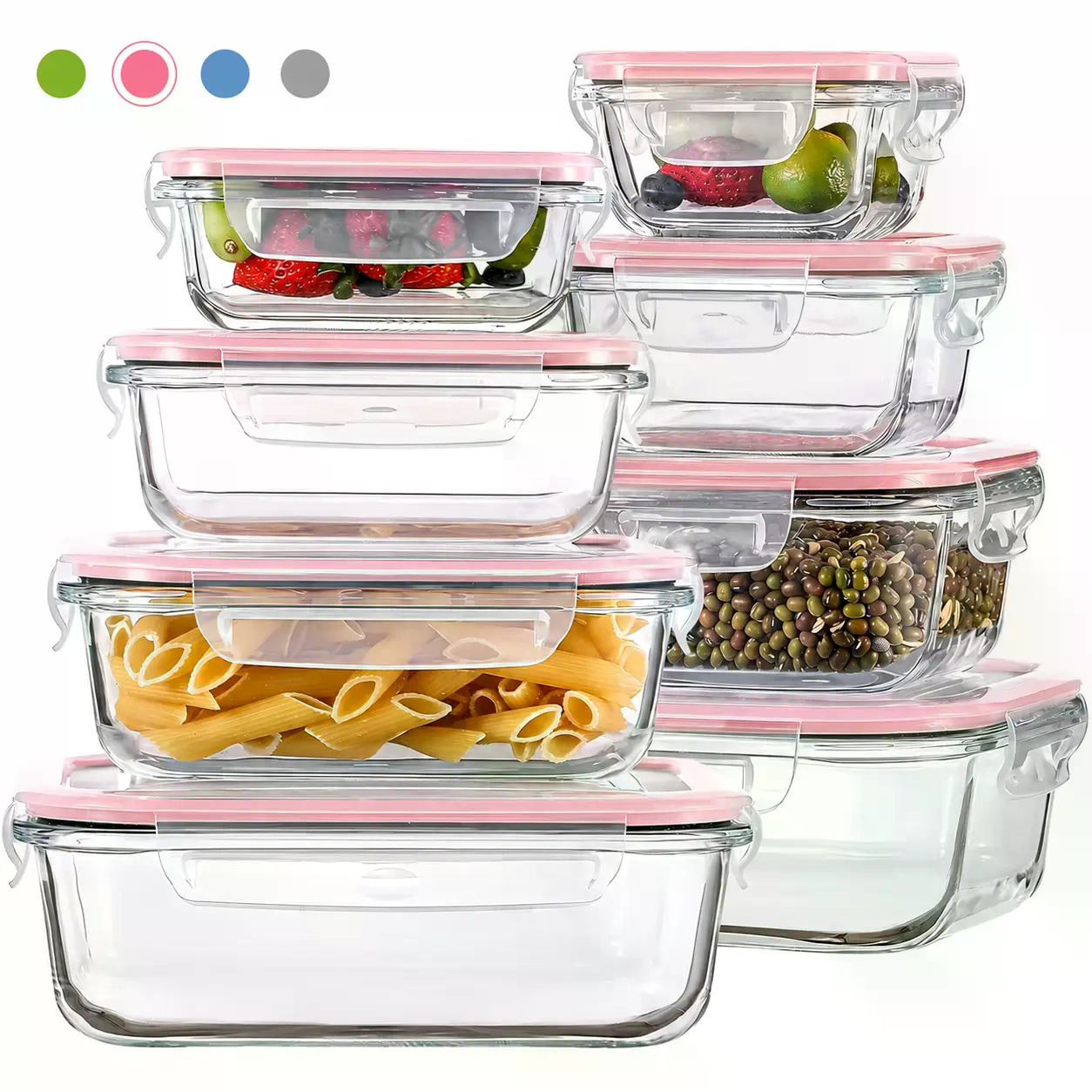 Meal Prep Meal Ideas - AISOON ชุดภาชนะบรรจุอาหารแก้วบอโรซิลิเกตแบบซ้อนกันได้ 12/8 ชิ้น - ปราศจากสาร