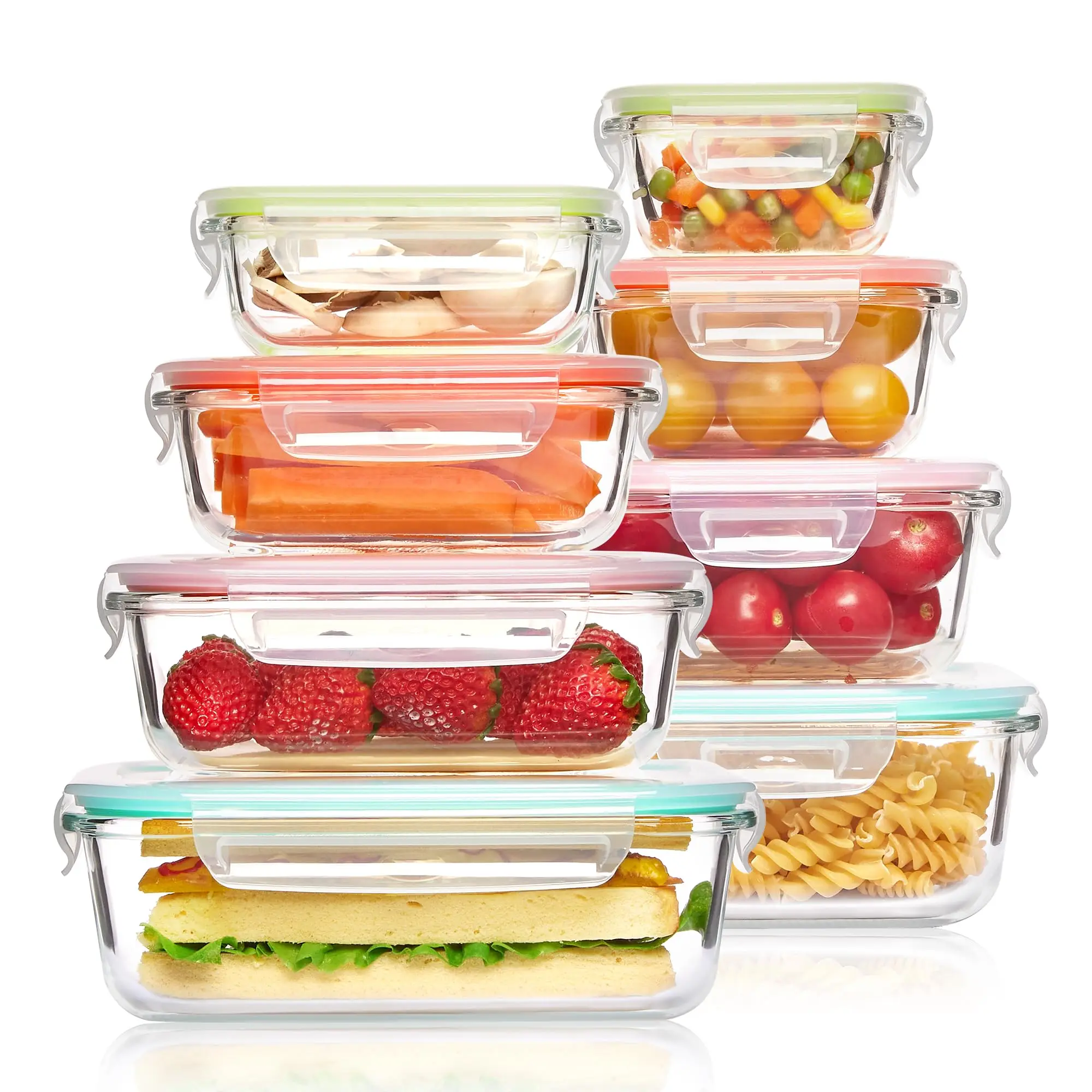 Meal Prep Ideas - กล่องข้าวแก้วภาชนะเก็บอาหาร, อุปกรณ์เตรียมอาหาร, กล่องเบนโตะสุญญากาศ, สําหรับไมโครเวฟ, เตาอบ, ตู้แช่แข็งและเครื่องล้างจาน,