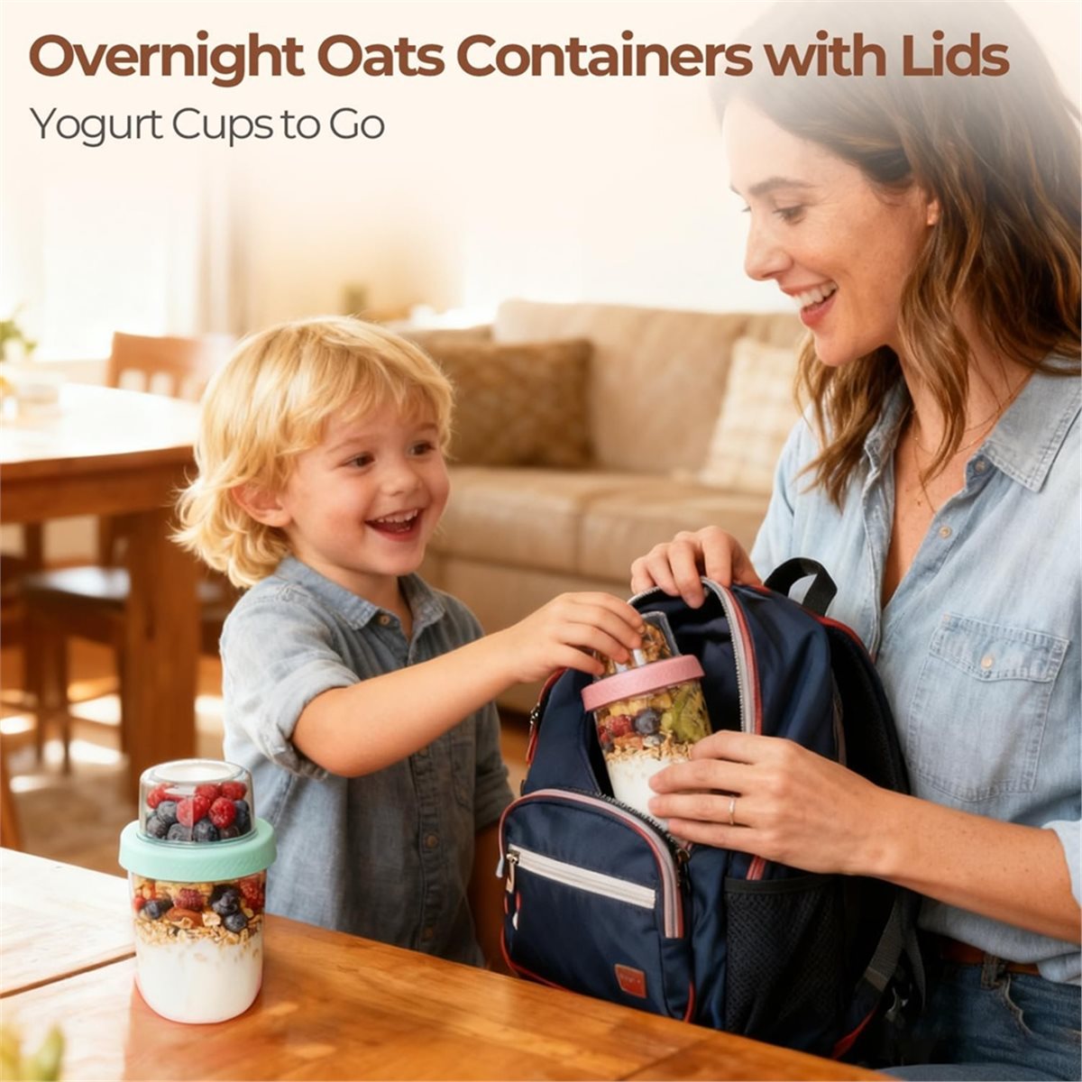 ขวดโอเวอร์ไนท์โอ๊ตพร้อมฝาปิด 4 - Overnight Oat Jar บทวิจารณ์และราคา