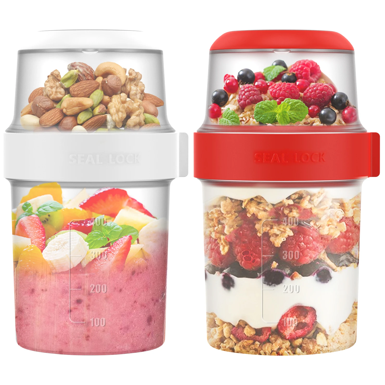 2 ชิ้นถ้วยอาหารเช้านํากลับมาใช - Overnight Oat Jar บทวิจารณ์และราคา
