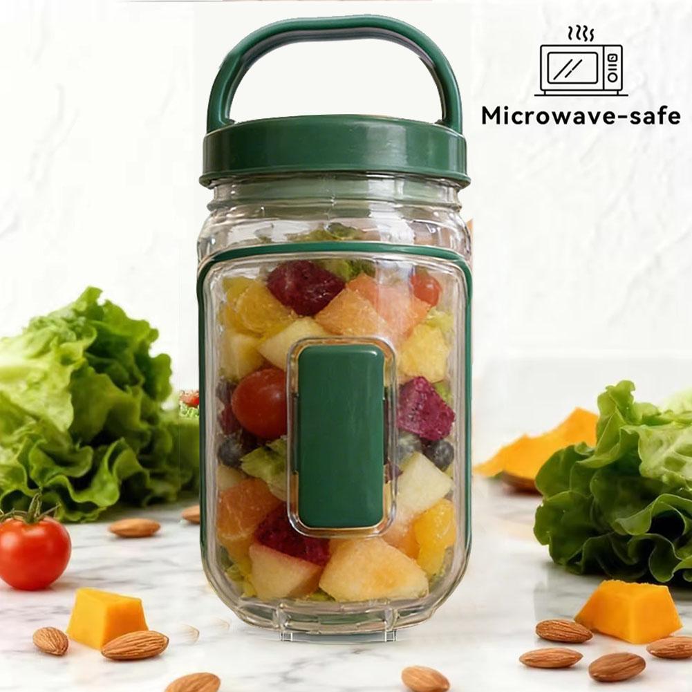 กล่องสลัดพลาสติกกันรั่วพร้อมฝา - Salad Container Jar บทวิจารณ์และราคา