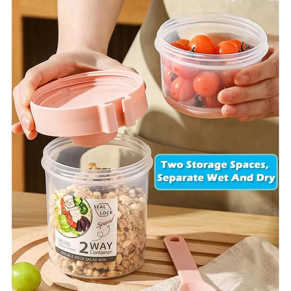 ถ้วยสลัดพกพา ถ้วยอาหารเช้า ถ้ว - Salad Container Jar บทวิจารณ์และราคา