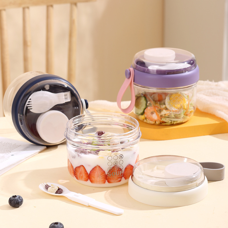 ถ้วยสลัดถ้วยข้าวโอ๊ตสองชั้นแบบ - Salad Container Jar บทวิจารณ์และราคา