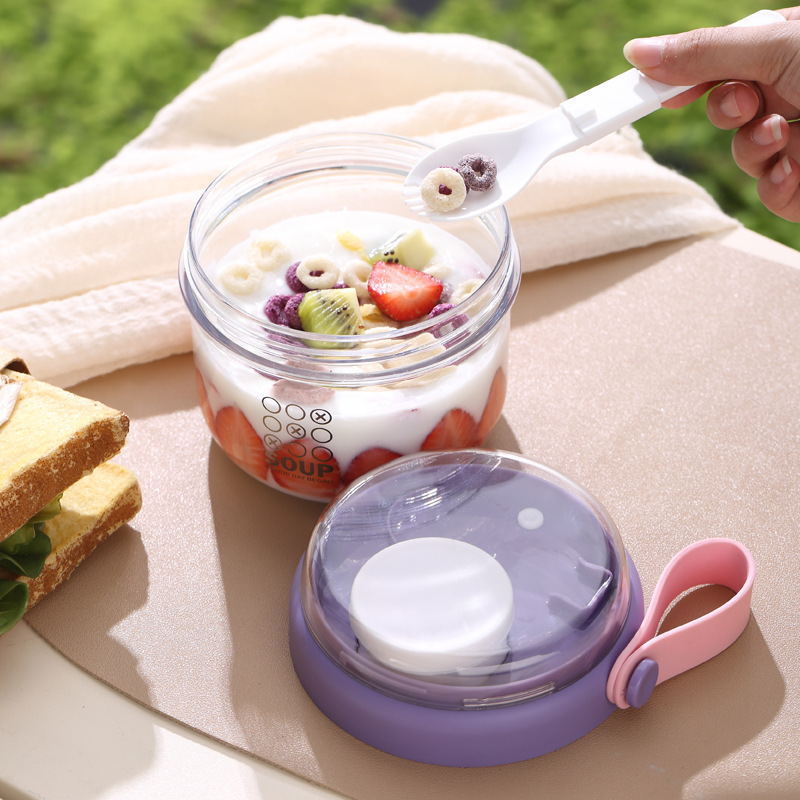 ถ้วยสลัดถ้วยข้าวโอ๊ตสองชั้นแบบ - Salad Container Jar บทวิจารณ์และราคา