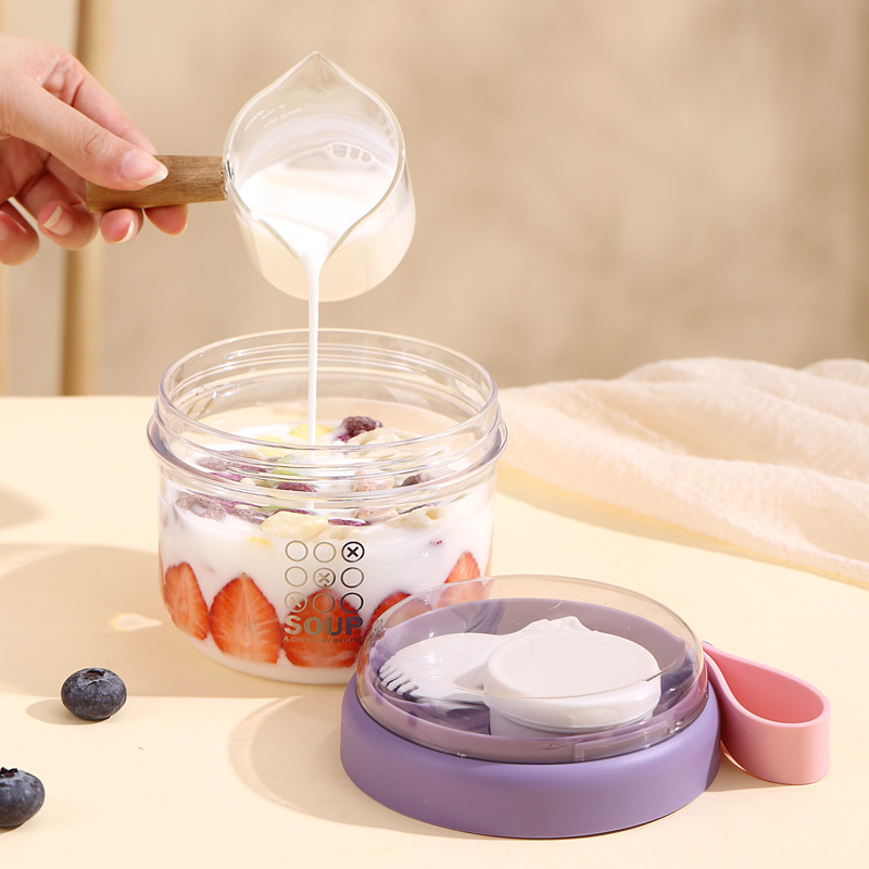 ถ้วยสลัดถ้วยข้าวโอ๊ตสองชั้นแบบ - Salad Container Jar บทวิจารณ์และราคา