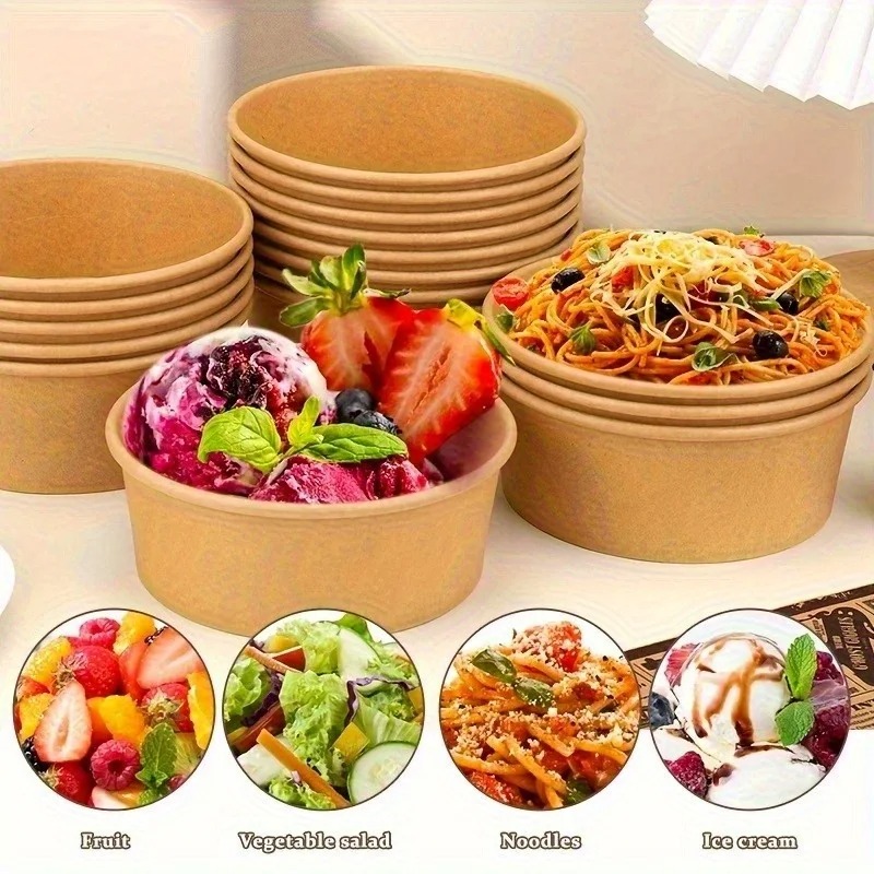 ชามกระดาษคราฟท์ทรงกลมแบบใช้แล้ - Meal Prep Plan บทวิจารณ์และราคา