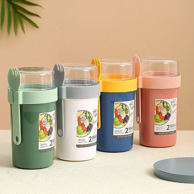 ชุดกล่องเบนโตะสำหรับอาหารกลางว - Salad Container Jar บทวิจารณ์และราคา