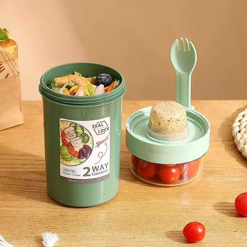 ชุดกล่องเบนโตะสำหรับอาหารกลางว - Salad Container Jar บทวิจารณ์และราคา