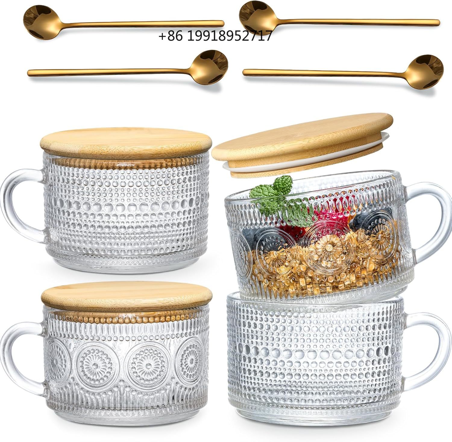 ชุดของขวัญแก้วกาแฟวินเทจ 4 ชิ้ - Overnight Oat Jar บทวิจารณ์และราคา