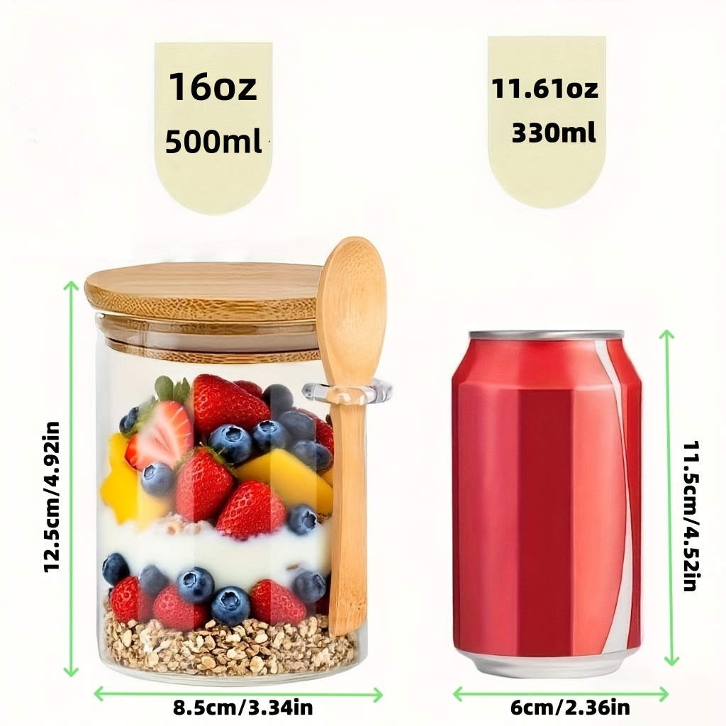 ชุดแก้วแก้วใสสำหรับใส่โอ๊ตมีล  - Salad Container Jar บทวิจารณ์และราคา