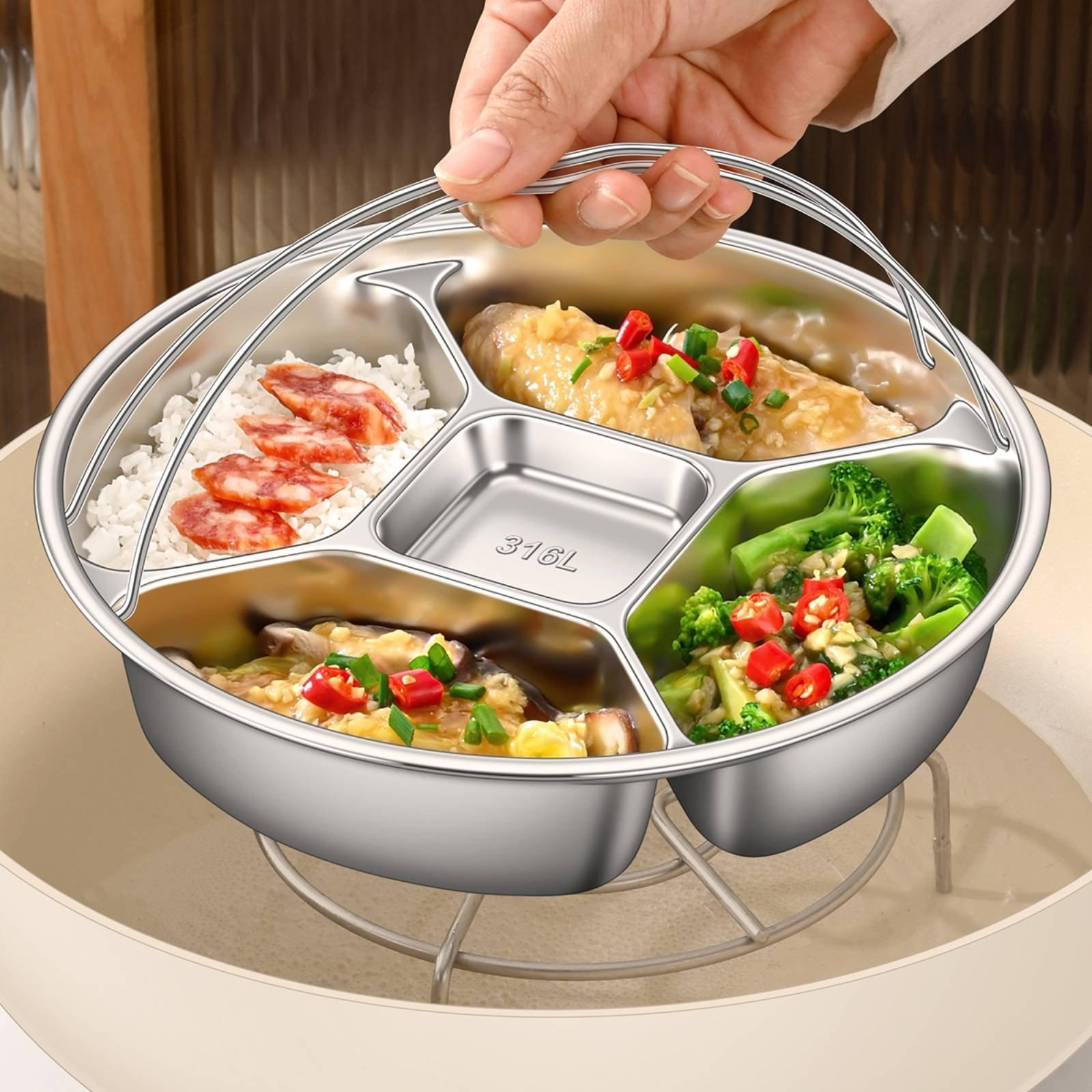 จานสแตนเลสแบบหลายช่องสำหรับนึ่ - Meal Prep Plan บทวิจารณ์และราคา
