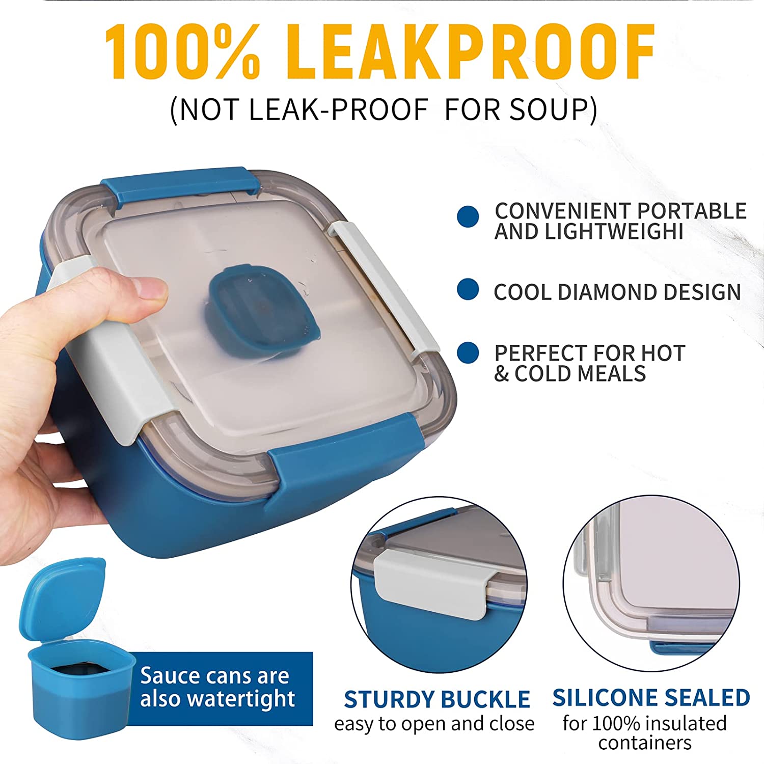1100 ml/1500 ml กล่องอาหารกลาง - Salad Container Jar บทวิจารณ์และราคา