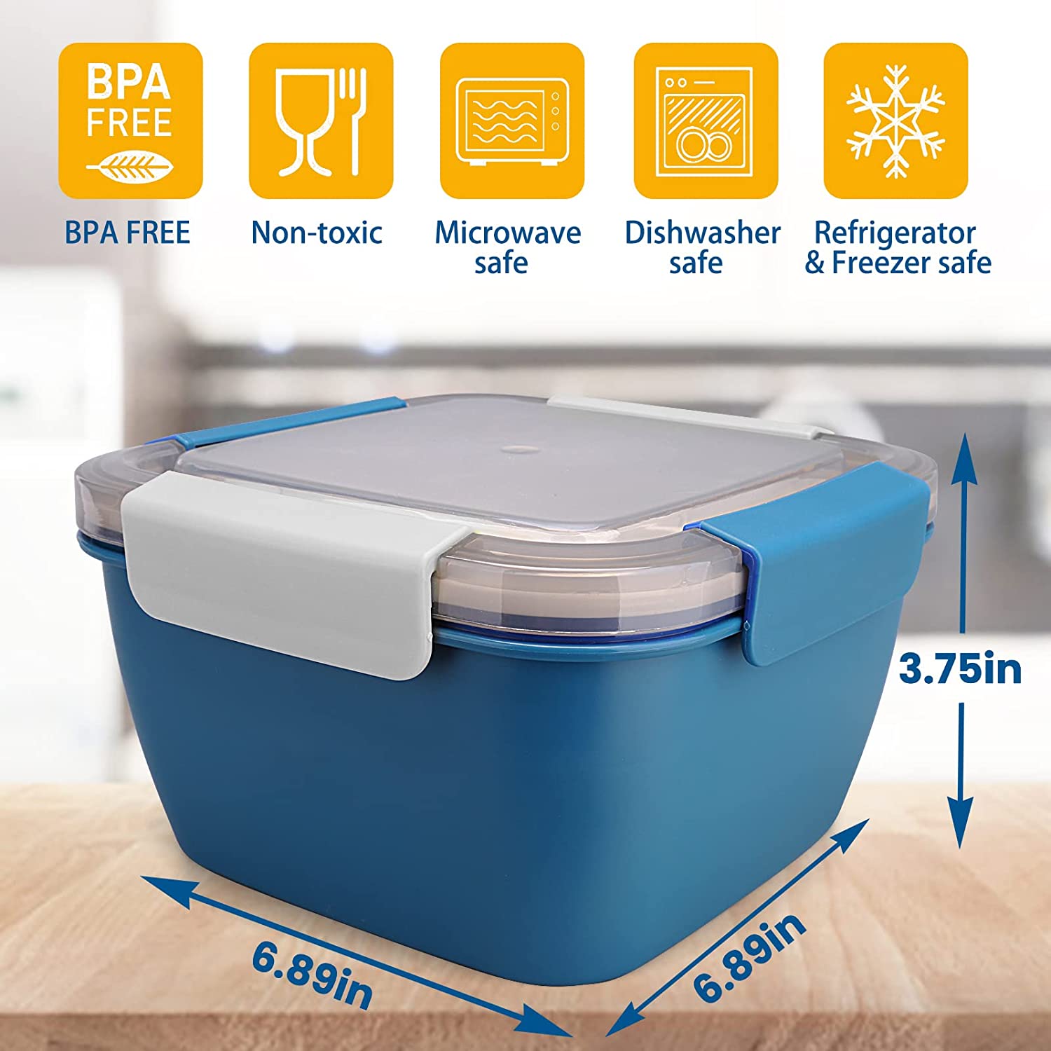 1100 ml/1500 ml กล่องอาหารกลาง - Salad Container Jar บทวิจารณ์และราคา