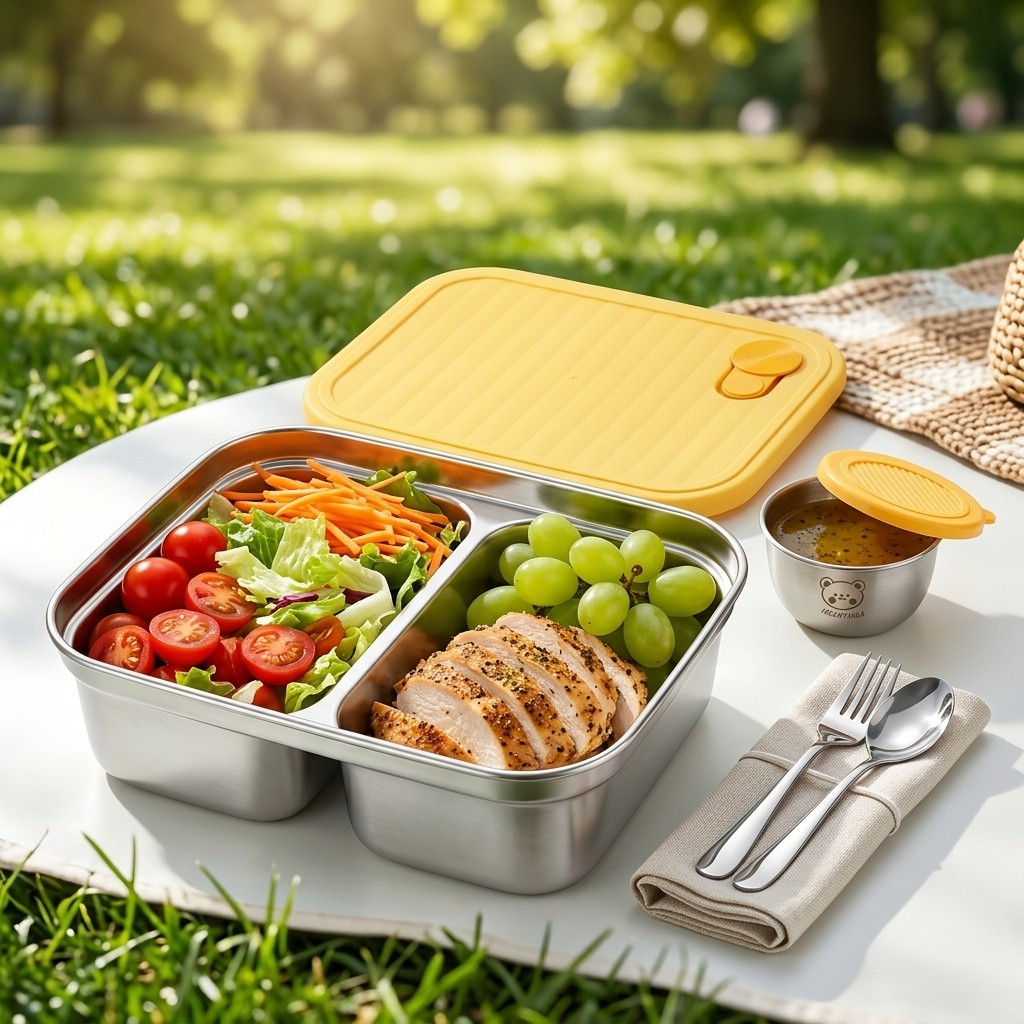 กล่องอาหารกลางวันสแตนเลส 304 แ - Salad Container Jar บทวิจารณ์และราคา