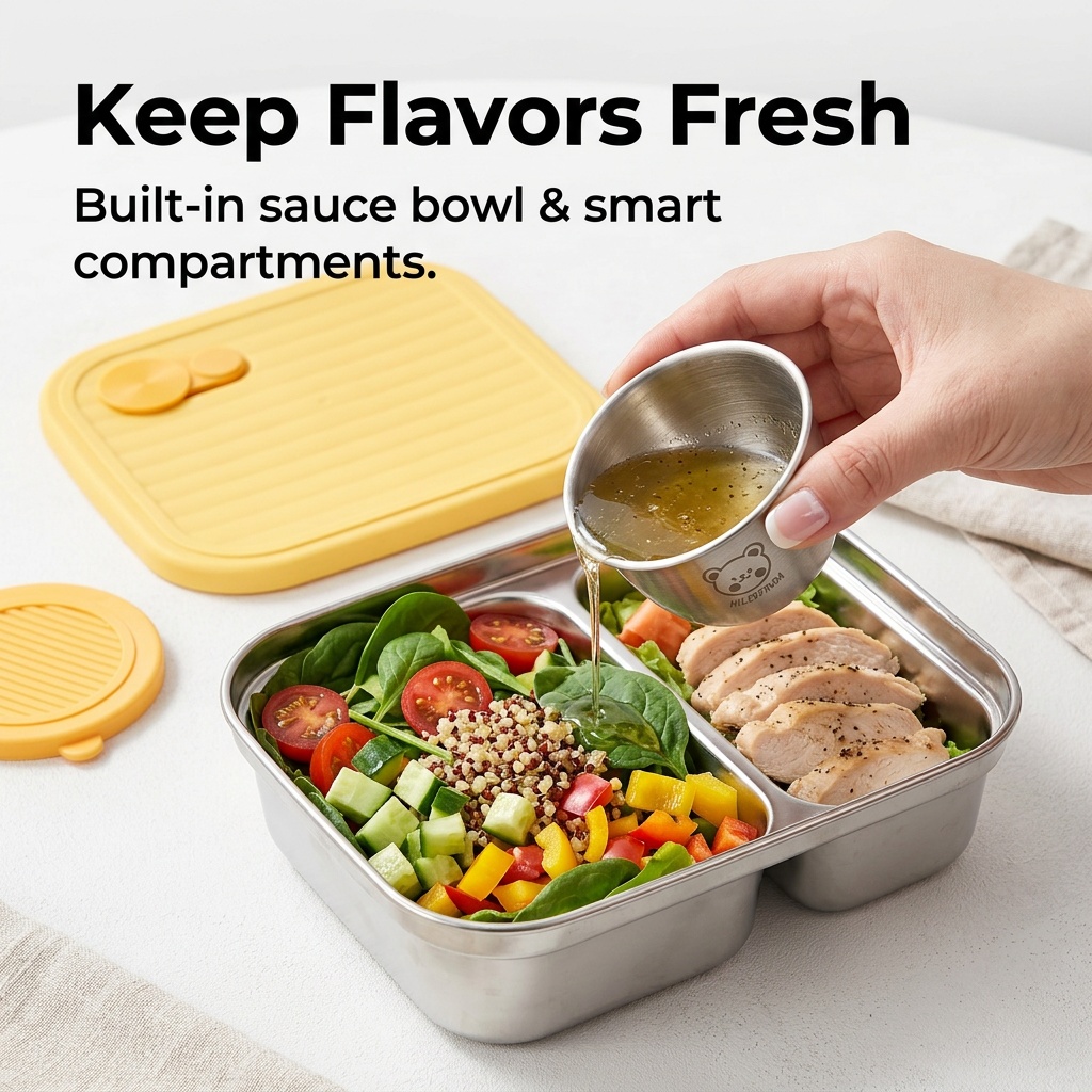 กล่องอาหารกลางวันสแตนเลส 304 แ - Salad Container Jar บทวิจารณ์และราคา